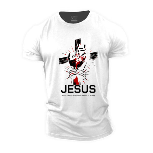 Men's JESUS DIED FOR ME NOW IM LIVE FOR HIM Cotton T-Shirt